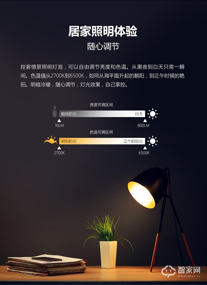 控客智能灯泡 远程语音控制 调光条件亮度
