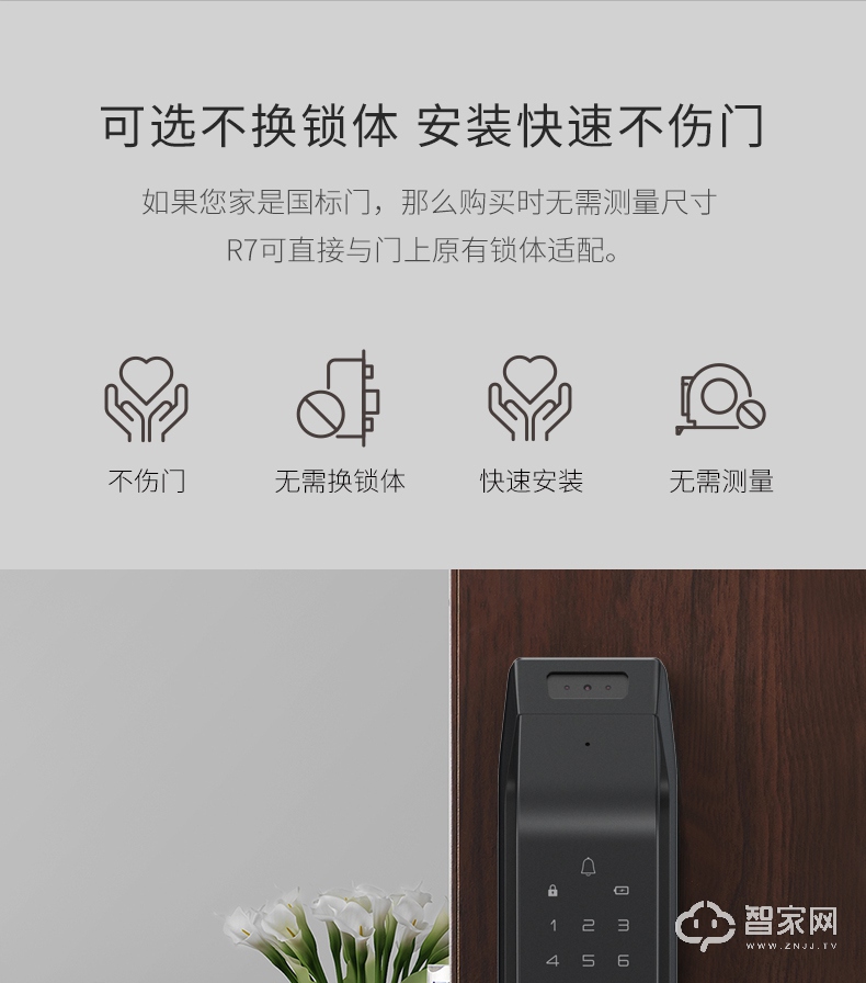 德施曼3D人脸识别智能指纹锁 R7家用防盗门密码锁