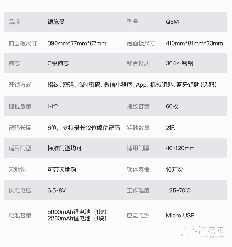 德施曼密码锁 指纹锁家用防盗门电子锁