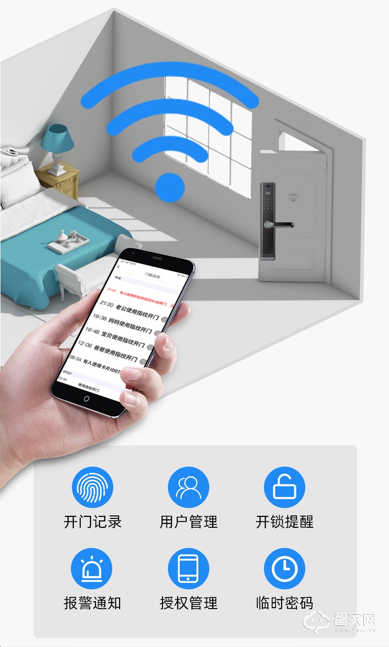 特畅恒指纹锁 A22一握开智能防盗门锁