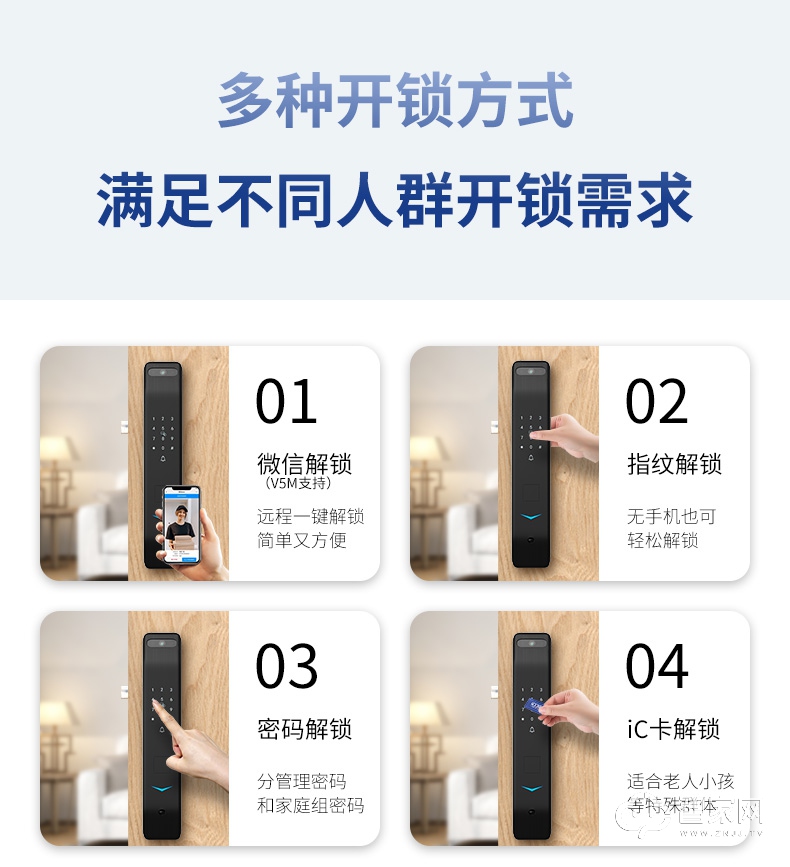 博克指纹锁 家用防盗门十大品牌电子密码锁V5M