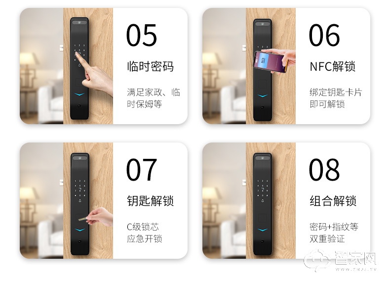 博克指纹锁 家用防盗门十大品牌电子密码锁V5M