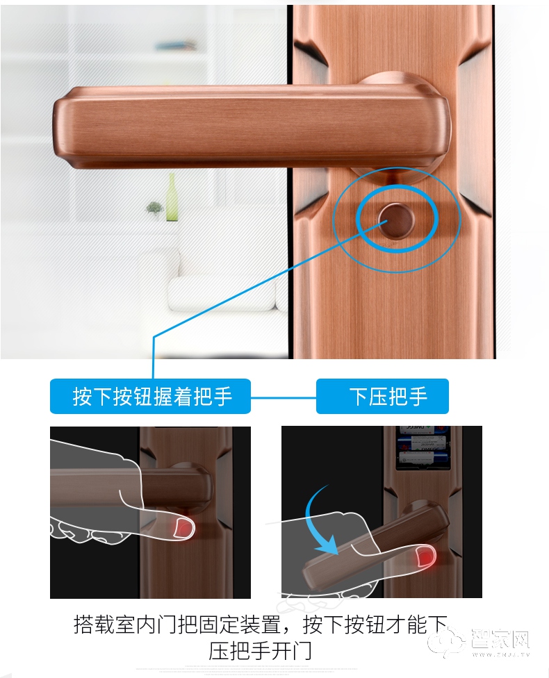 玥玛指纹锁 电子门锁感应卡磁卡锁防盗大门锁木门锁