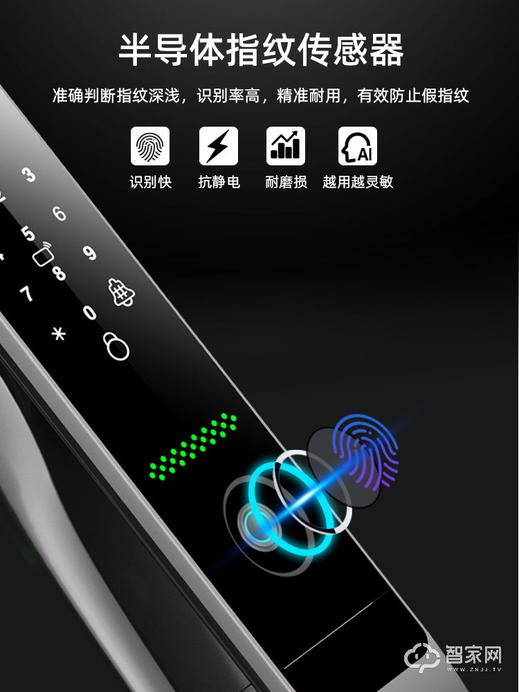 德简全自动智能锁 家用防盗门智能锁电子门锁